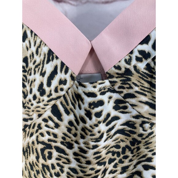NWT Tilly’s West of Melrose Animal Print Slip Dress Pink Trim Wide Strap SZ S - Picture 6 of 14